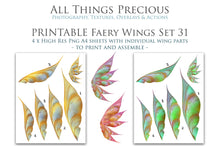Load image into Gallery viewer, PRINTABLE FAIRY WINGS for Art Dolls - Set 31
