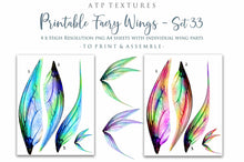 Load image into Gallery viewer, PRINTABLE FAIRY WINGS for Art Dolls - Set 33
