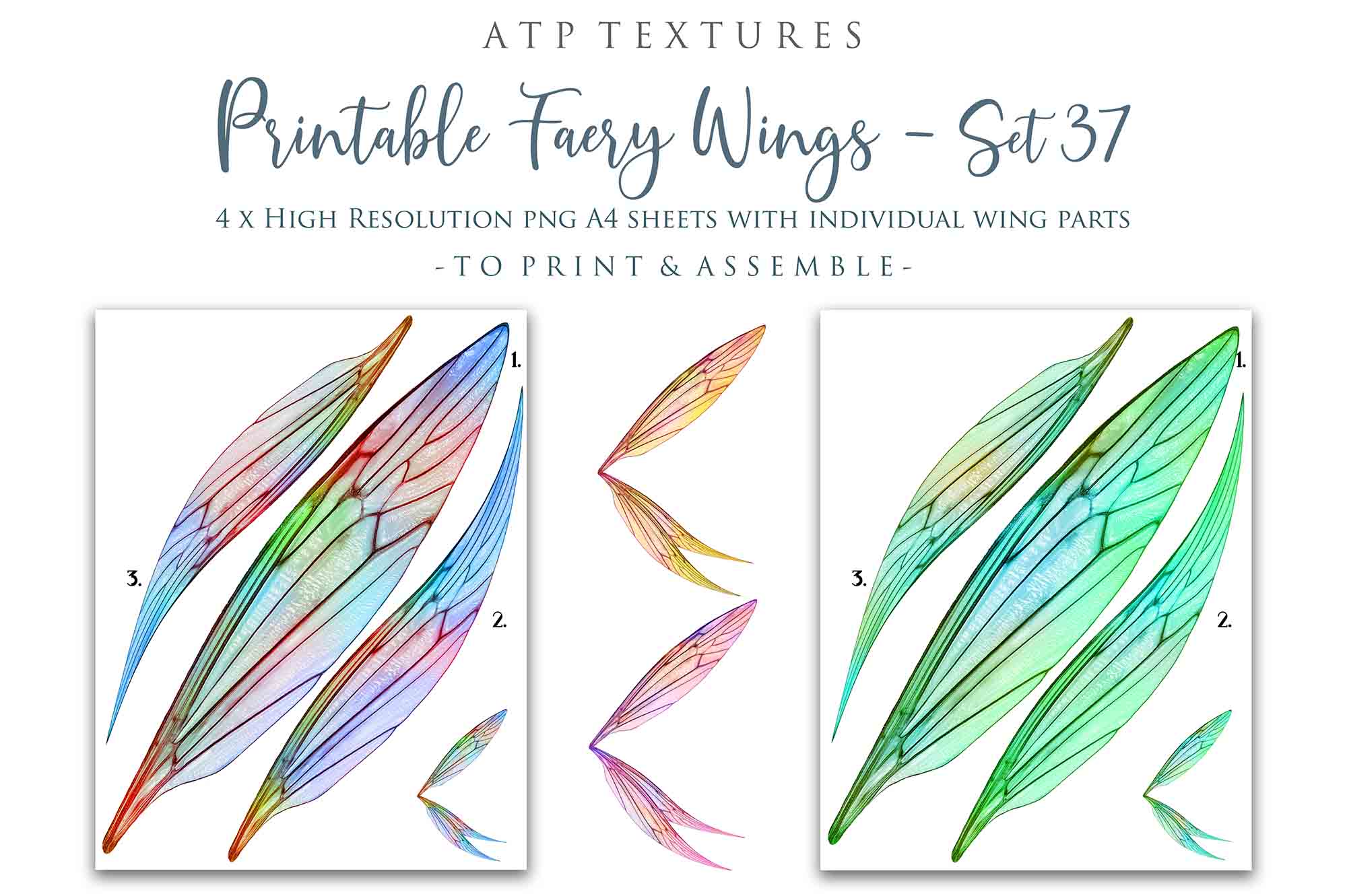 PRINTABLE FAIRY WINGS - Set 37