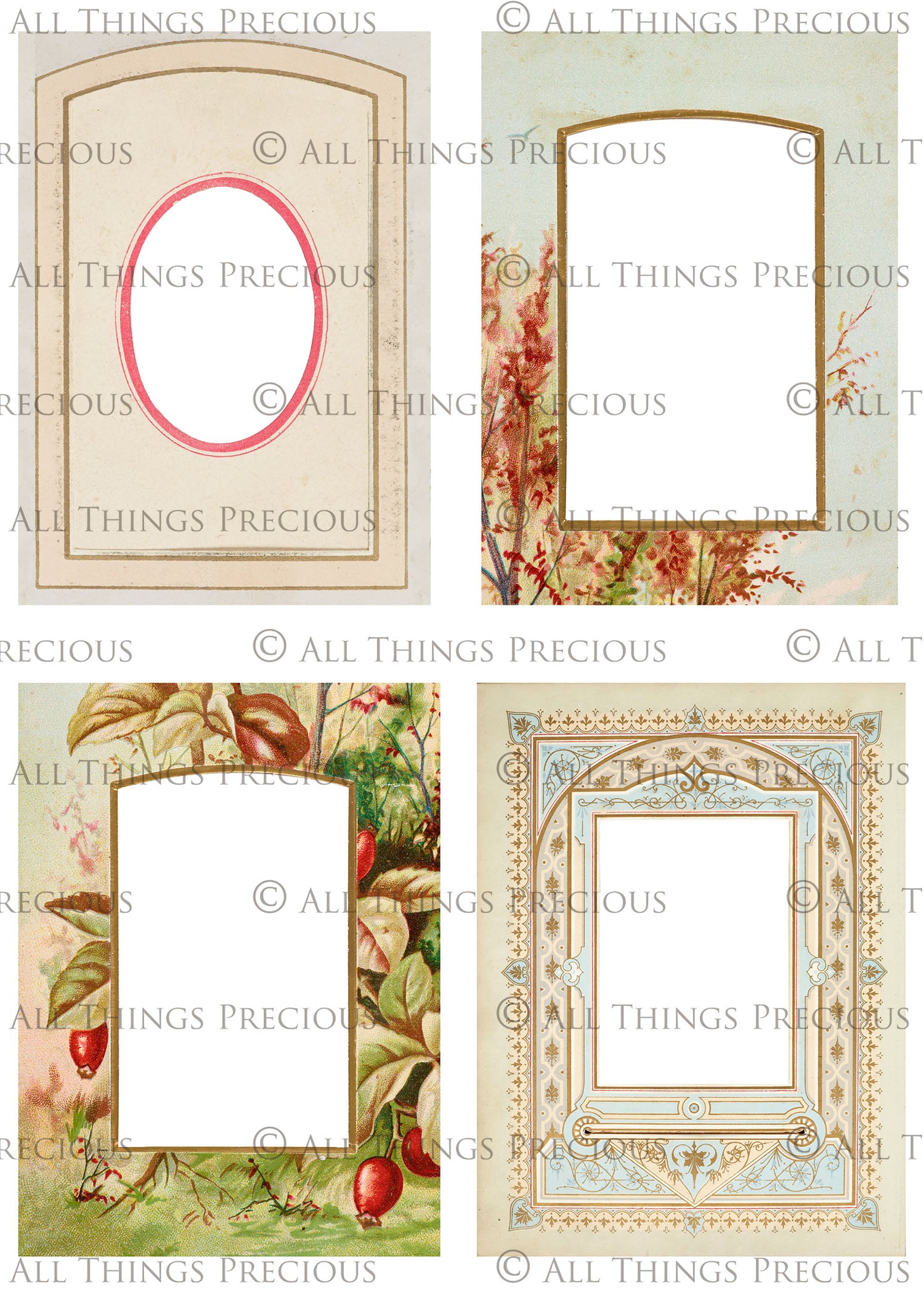 VINTAGE CABINET CARDS Set 1 - Clipart Frames