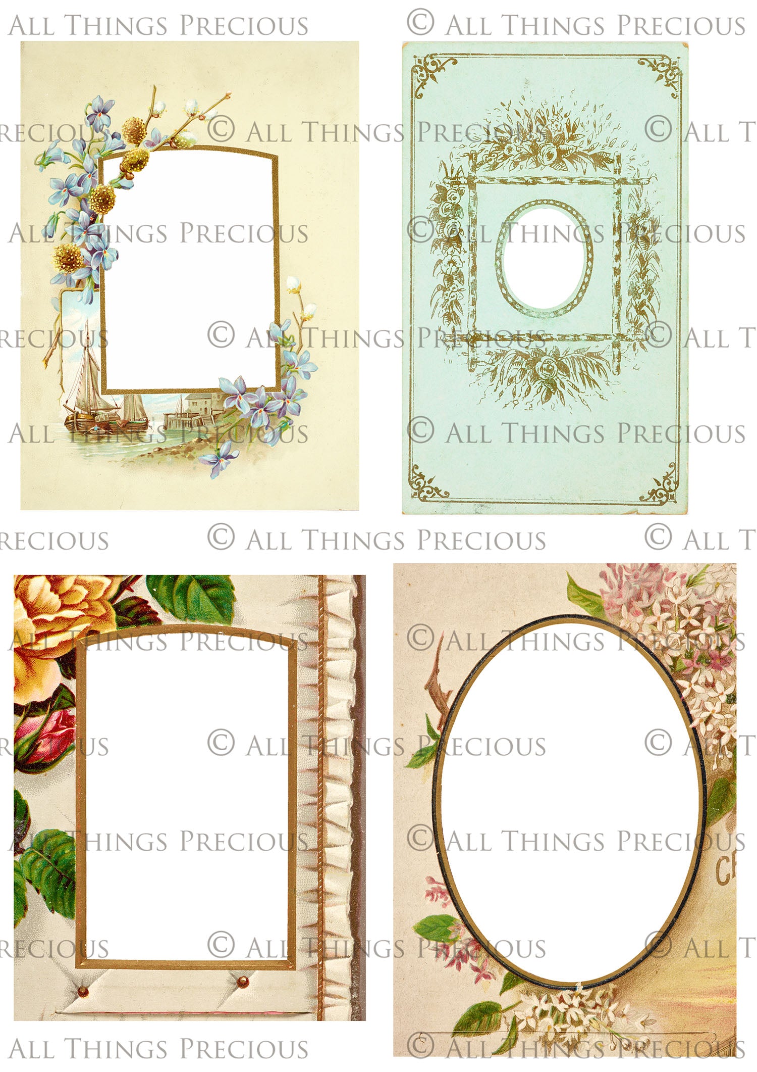 VINTAGE CABINET CARDS Set 3 - Clipart Frames