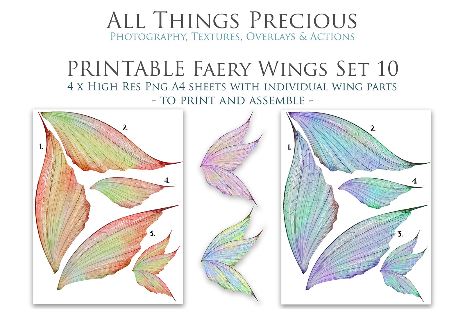 PRINTABLE FAIRY WINGS - Set 10