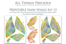 Load image into Gallery viewer, PRINTABLE FAIRY WINGS for Art Dolls - Set 13
