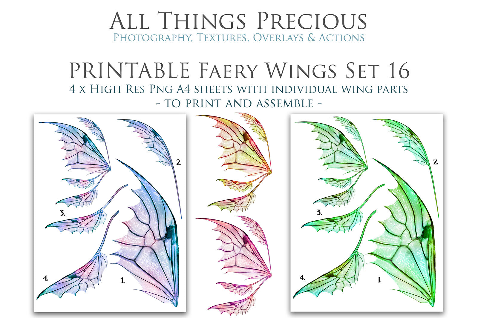 PRINTABLE FAIRY WINGS - Set 16