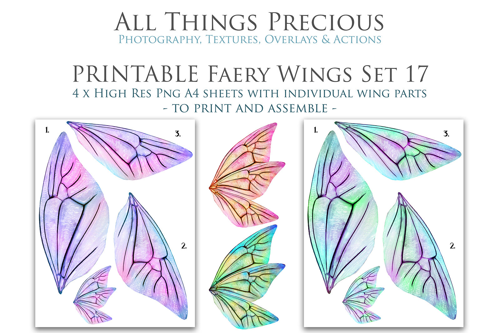 PRINTABLE FAIRY WINGS - Set 17