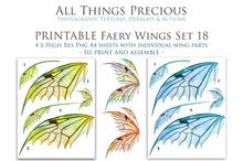 Load image into Gallery viewer, PRINTABLE FAIRY WINGS for Art Dolls - Set 18
