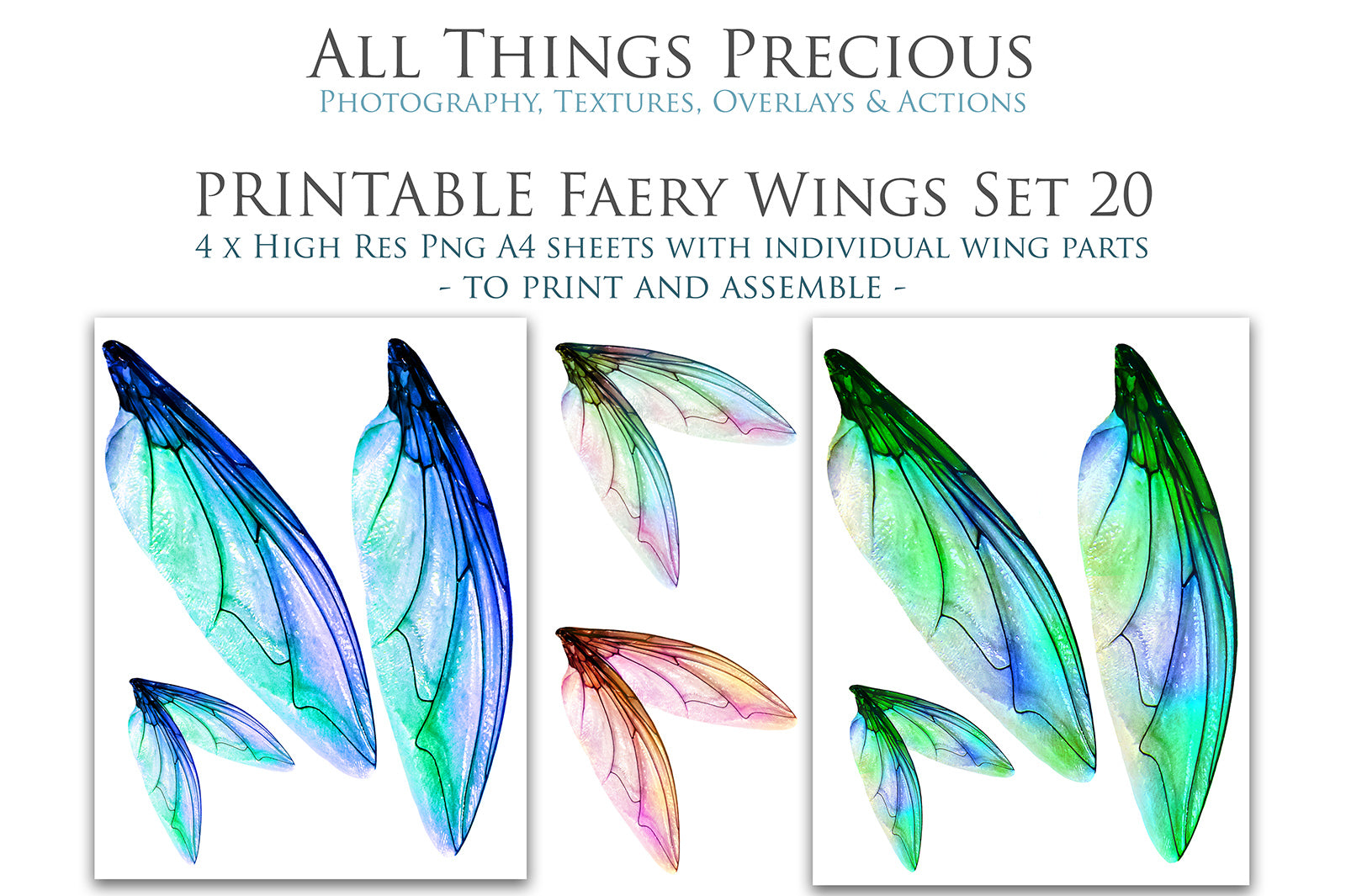 PRINTABLE FAIRY WINGS - Set 20