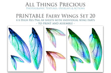 Load image into Gallery viewer, PRINTABLE FAIRY WINGS for Art Dolls - Set 20
