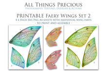Load image into Gallery viewer, PRINTABLE FAIRY WINGS for Art Dolls - Set 2
