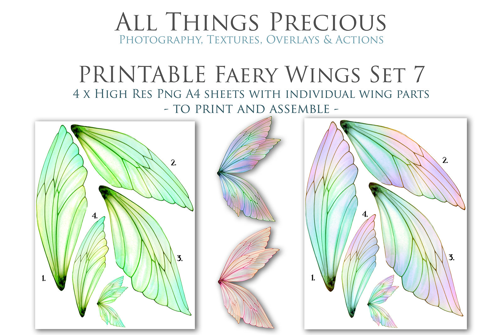 PRINTABLE FAIRY WINGS - Set 7