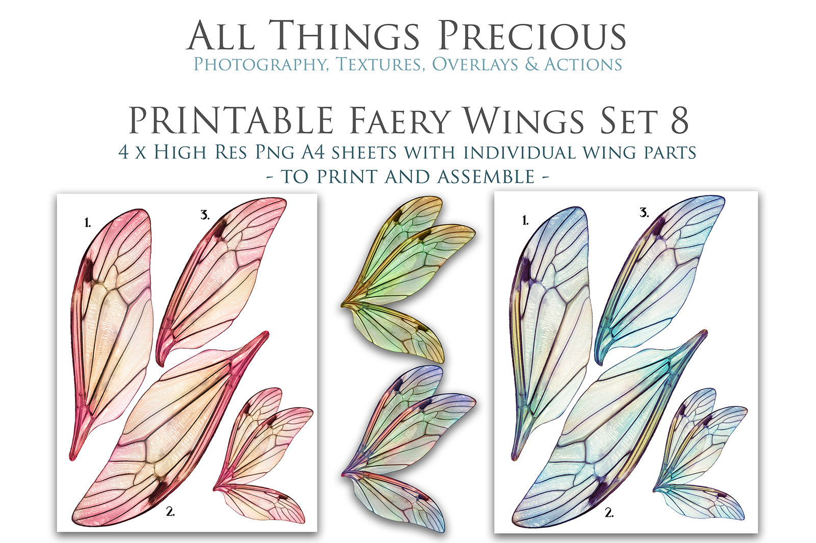 PRINTABLE FAIRY WINGS - Set 8