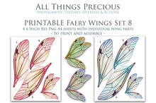 Load image into Gallery viewer, PRINTABLE FAIRY WINGS for Art Dolls - Set 8
