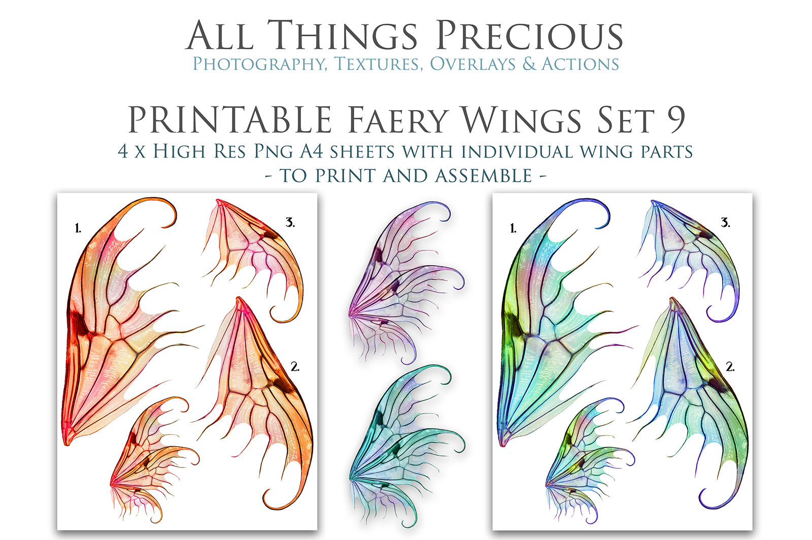 PRINTABLE FAIRY WINGS - Set 9