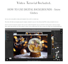 Load image into Gallery viewer, PSD Template - SNOW GLOBE DIGITAL BACKGROUND - Set 2
