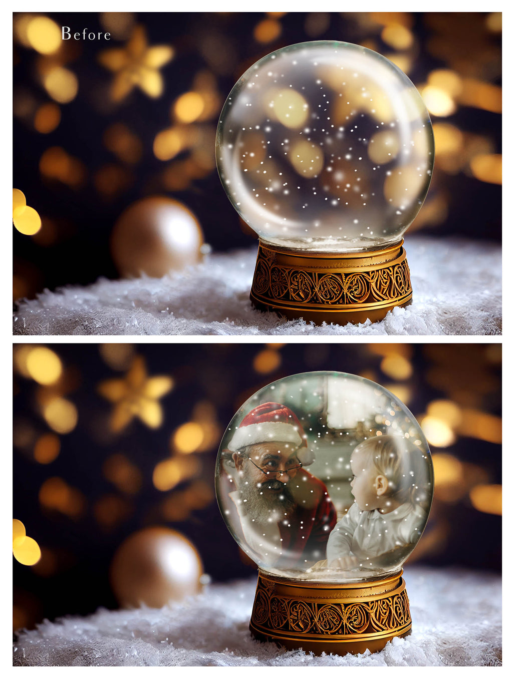 Digital Snow Globe Background, with snow Overlays and a PSD Template included in the set.The globe is transparent, perfect for you to add your own images and retain the snow globe effect. Printable Card for Christmas with Santa Window or Glass Globe. ATP Textures