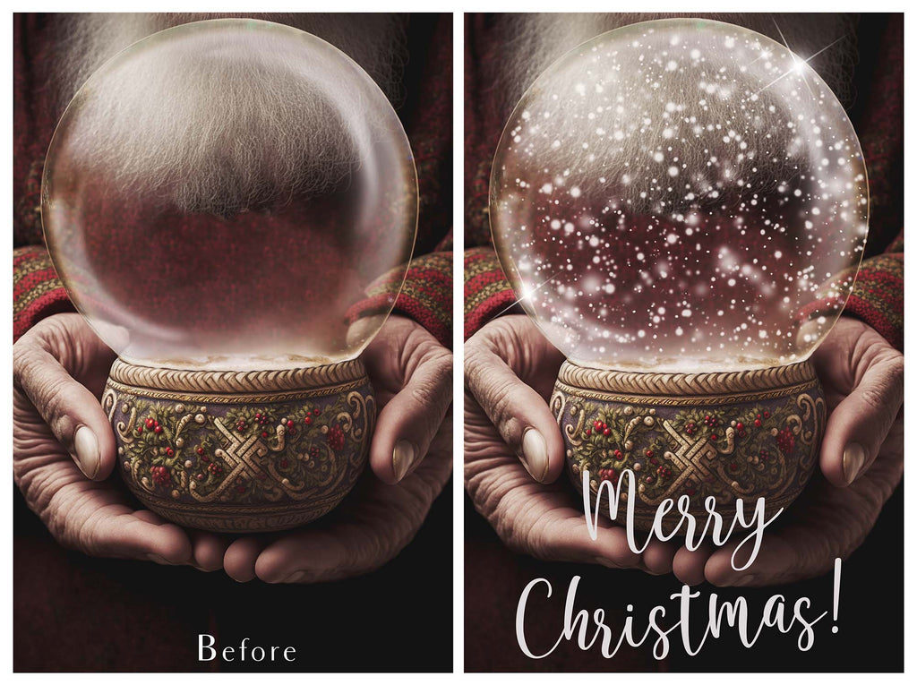 Digital Snow Globe Background, with snow Overlays and a PSD Template included in the set.The globe is transparent, perfect for you to add your own images and retain the snow globe effect. Printable Card for Christmas with Santa Window. ATP Textures