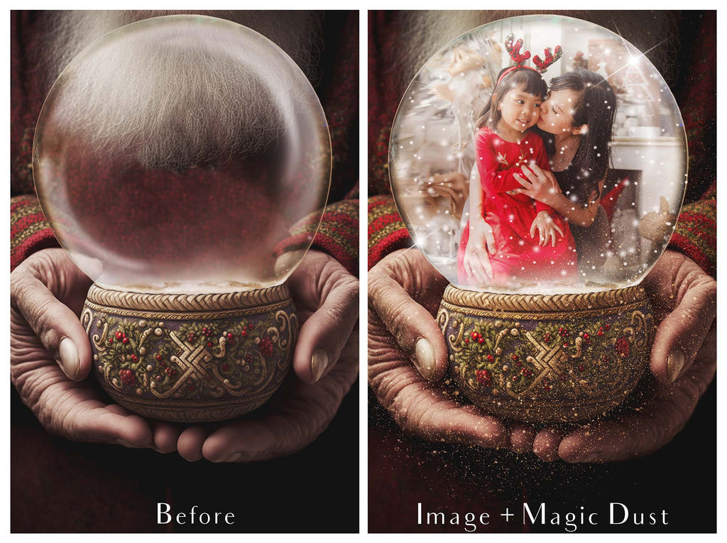 Digital Snow Globe Background, with snow Overlays and a PSD Template included in the set.The globe is transparent, perfect for you to add your own images and retain the snow globe effect. Printable Card for Christmas with Santa Window. ATP Textures