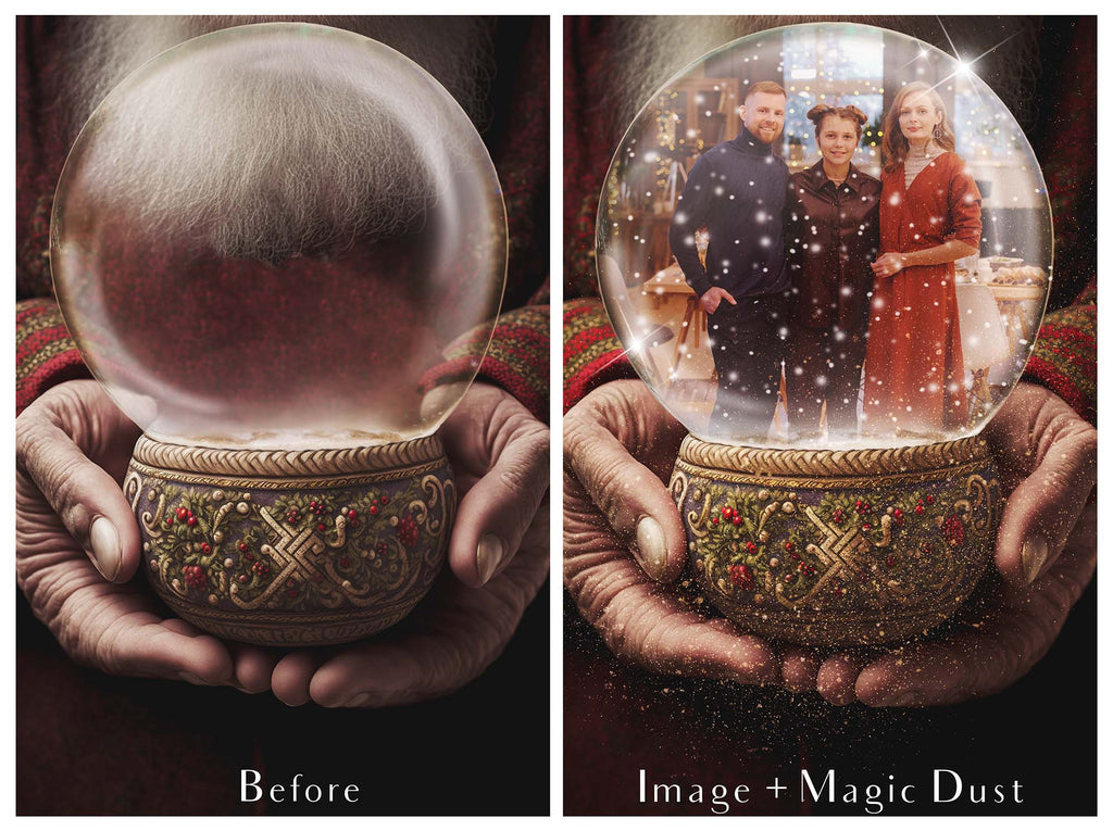 Digital Snow Globe Background, with snow Overlays and a PSD Template included in the set.The globe is transparent, perfect for you to add your own images and retain the snow globe effect. Printable Card for Christmas with Santa Window. ATP Textures