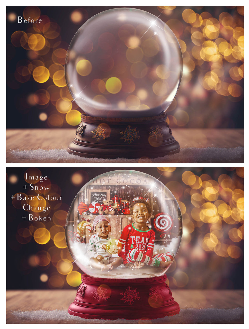 Digital Snow Globe Background, with snow Overlays and a PSD Template included in the set.The globe is transparent, perfect for you to add your own images and retain the snow globe effect. Printable Card for Christmas with Santa Window or Glass Globe. ATP Textures