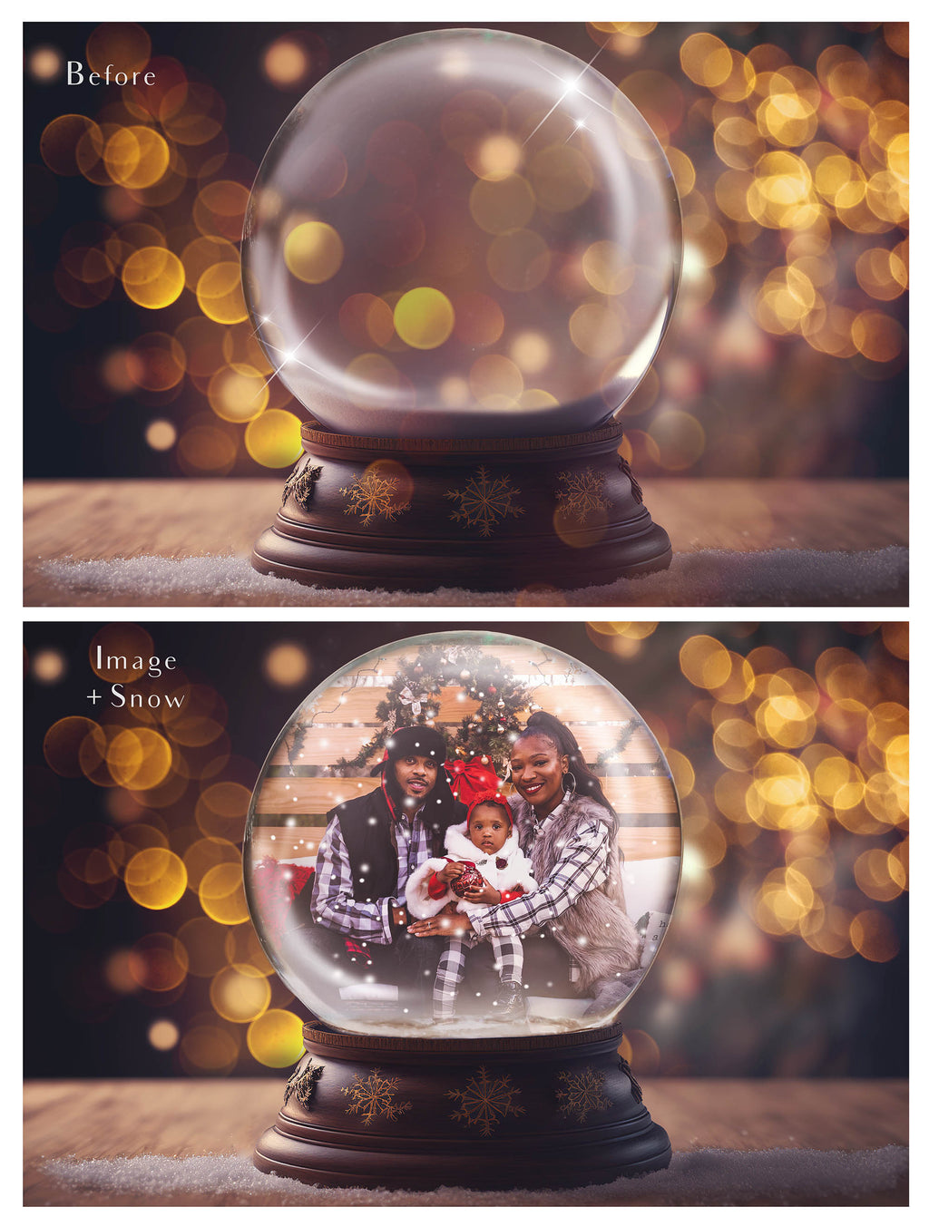 Digital Snow Globe Background, with snow Overlays and a PSD Template included in the set.The globe is transparent, perfect for you to add your own images and retain the snow globe effect. Printable Card for Christmas with Santa Window or Glass Globe. ATP Textures