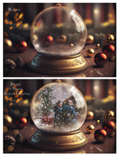 Load image into Gallery viewer, PSD Template - SNOW GLOBE DIGITAL BACKGROUND - Set 5
