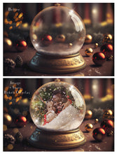 Load image into Gallery viewer, PSD Template - SNOW GLOBE DIGITAL BACKGROUND - Set 5
