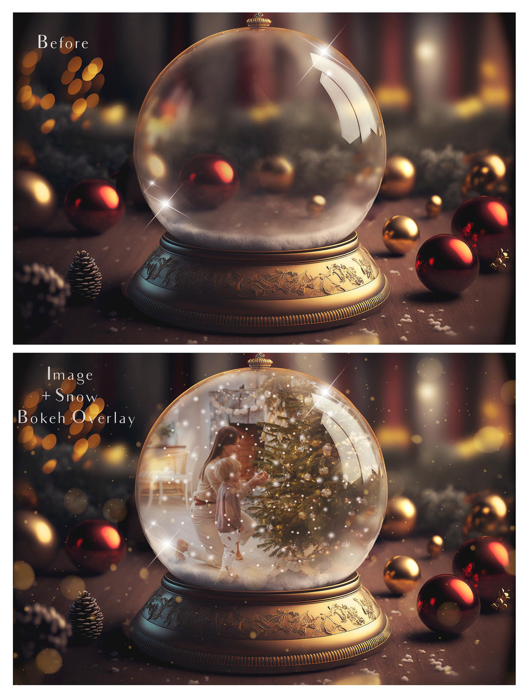 Digital Snow Globe Background, with snow Overlays and a PSD Template included in the set.The globe is transparent, perfect for you to add your own images and retain the snow globe effect. Printable Card for Christmas with Santa Window or Glass Globe. ATP Textures