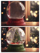 Load image into Gallery viewer, PSD Template - SNOW GLOBE DIGITAL BACKGROUND - Set 6
