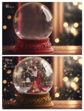 Load image into Gallery viewer, PSD Template - SNOW GLOBE DIGITAL BACKGROUND - Set 6
