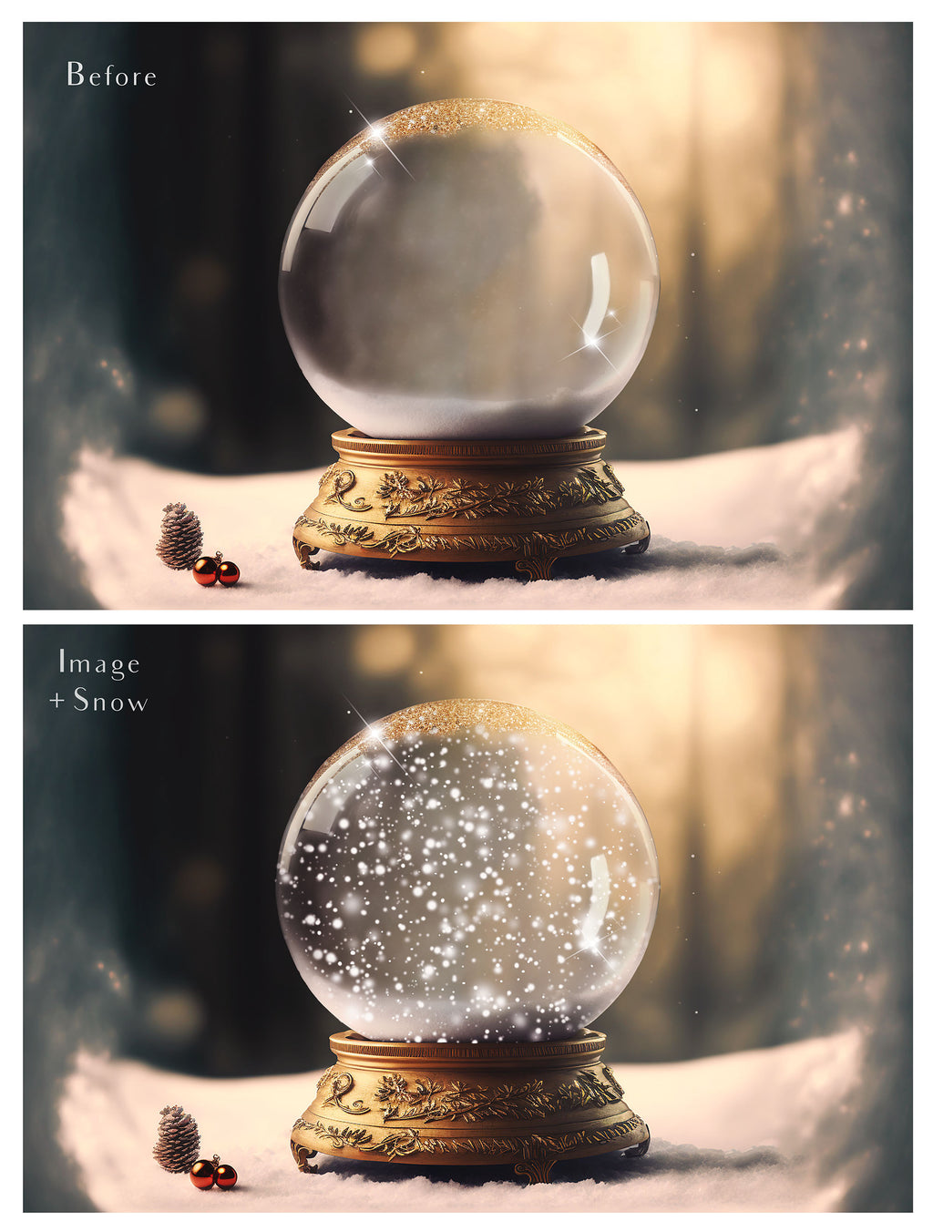 Digital Snow Globe Background, with snow Overlays and a PSD Template included in the set.The globe is transparent, perfect for you to add your own images and retain the snow globe effect. Photoshop Photography Background. Printable, Editable Card for Christmas with Santa Window or Glass Globe. ATP Textures