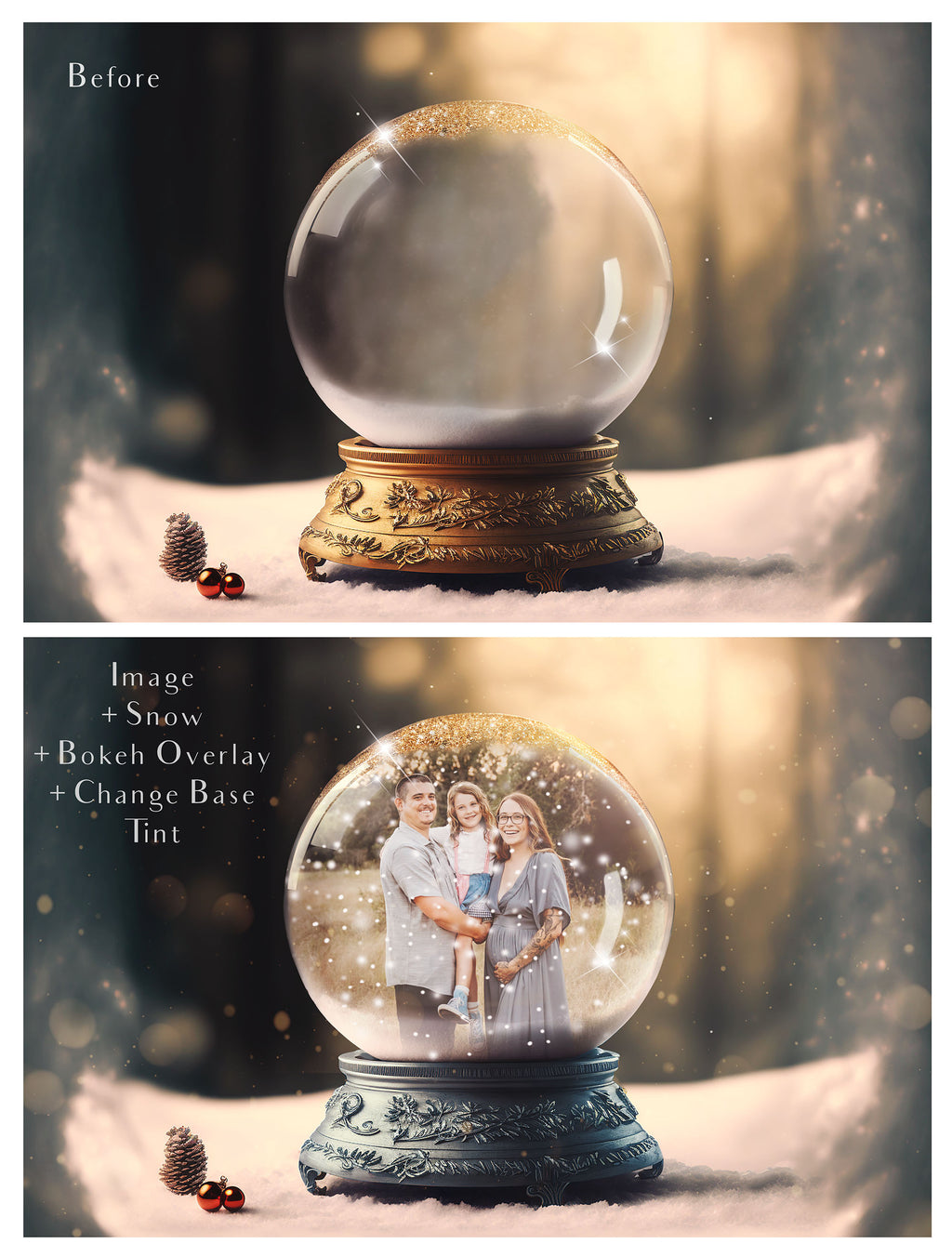 Digital Snow Globe Background, with snow Overlays and a PSD Template included in the set.The globe is transparent, perfect for you to add your own images and retain the snow globe effect. Photoshop Photography Background. Printable, Editable Card for Christmas with Santa Window or Glass Globe. ATP Textures