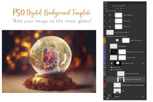 Load image into Gallery viewer, PSD Template - SNOW GLOBE DIGITAL BACKGROUND - Set 8
