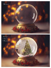 Load image into Gallery viewer, PSD Template - SNOW GLOBE DIGITAL BACKGROUND - Set 8
