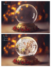 Load image into Gallery viewer, PSD Template - SNOW GLOBE DIGITAL BACKGROUND - Set 8

