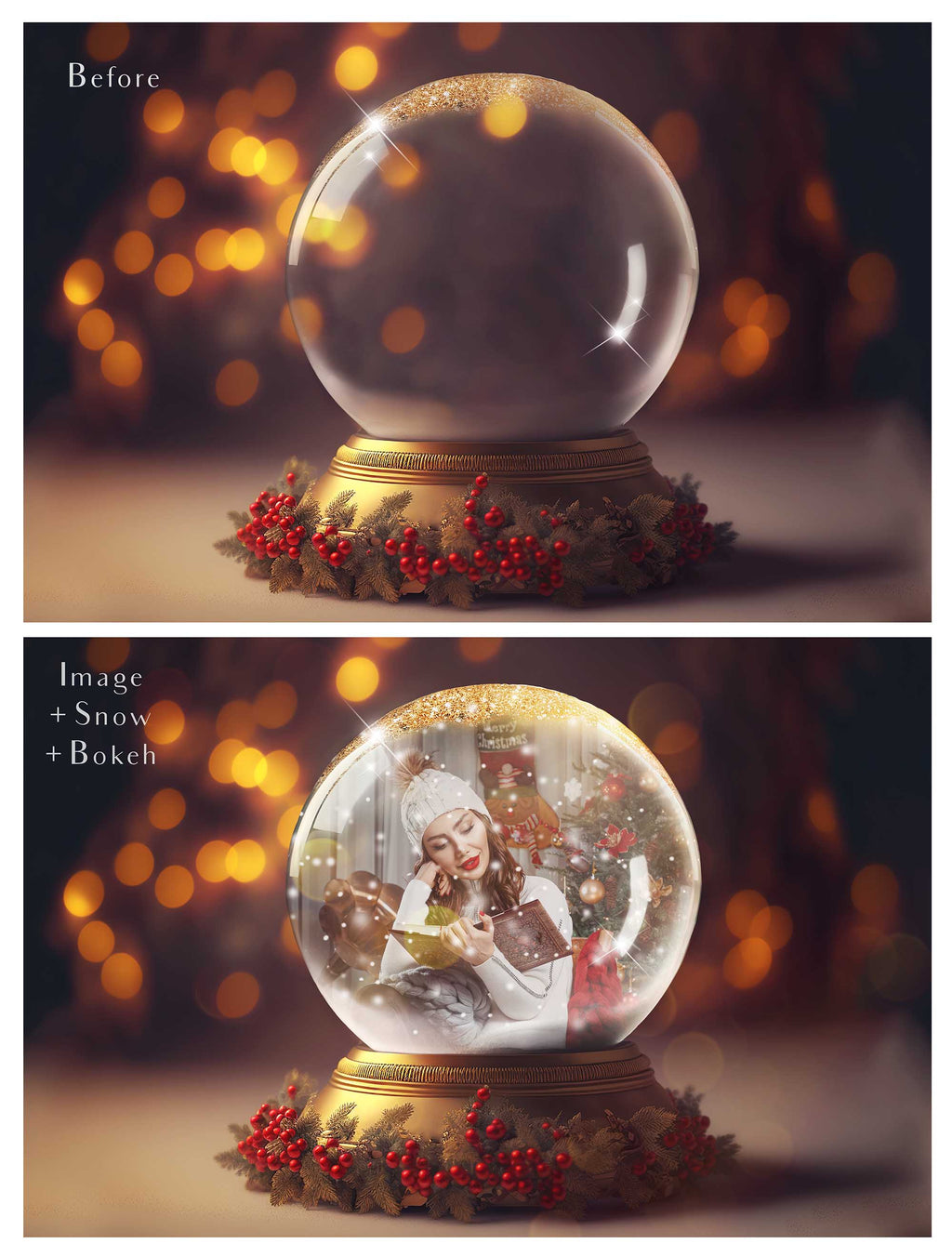 Digital Snow Globe Background, with snow Overlays and a PSD Template included in the set.The globe is transparent, perfect for you to add your own images and retain the snow globe effect. Photoshop Photography Background. Printable, Editable Card for Christmas with Santa Window or Glass Globe. ATP Textures