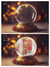 Load image into Gallery viewer, PSD Template - SNOW GLOBE DIGITAL BACKGROUND - Set 8
