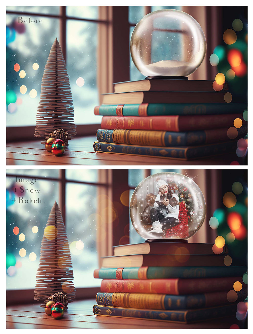 Digital Snow Globe Background, with snow Overlays and a PSD Template included in the set.The globe is transparent, perfect for you to add your own images and retain the snow globe effect. Photoshop Photography Background. Printable, Editable Card for Christmas with Santa Window or Glass Globe. ATP Textures