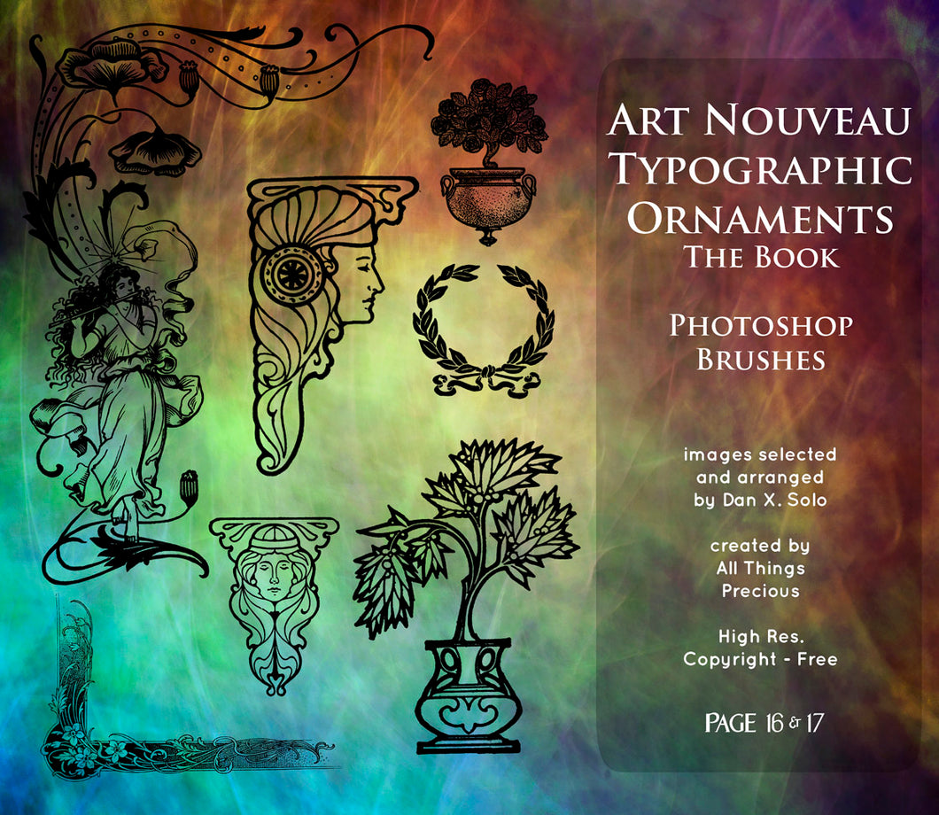 PHOTOSHOP BRUSHES - Art Nouveau Page 16 & 17 - FREE DOWNLOAD