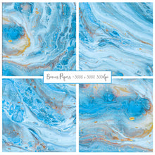 Load image into Gallery viewer, MARBLE LETTERS &amp; NUMBERS  - BLUE - Clipart
