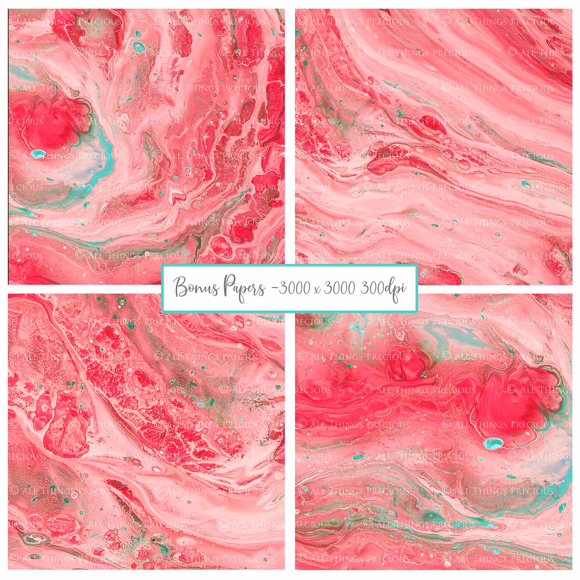 MARBLE LETTERS & NUMBERS  - PINK - Clipart