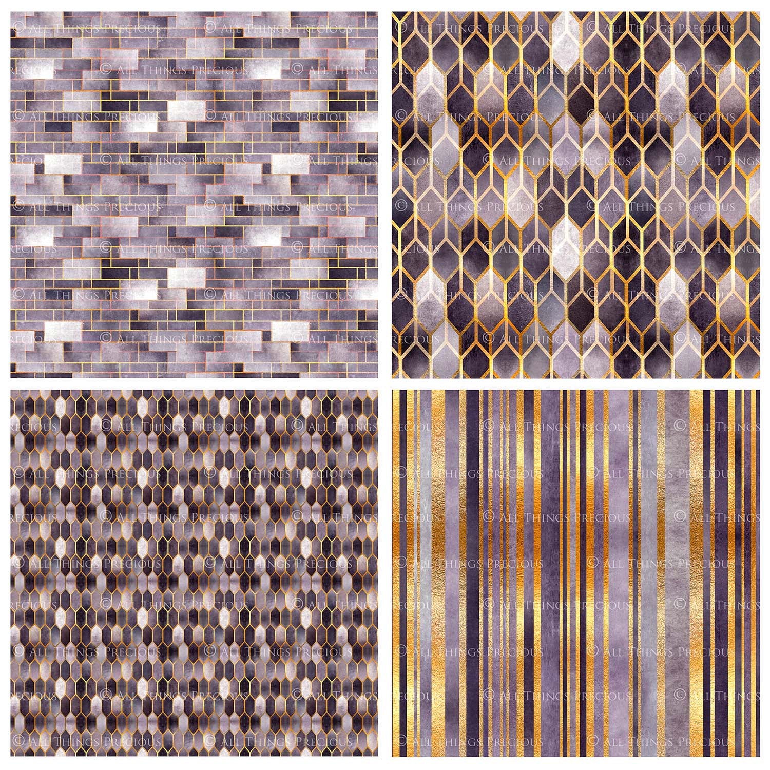 TEXTURED PATTERN Gold & Mauve - Digital Papers