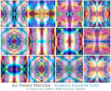 Load image into Gallery viewer, RAINBOW FOIL Seamless Pattern Digital Papers
