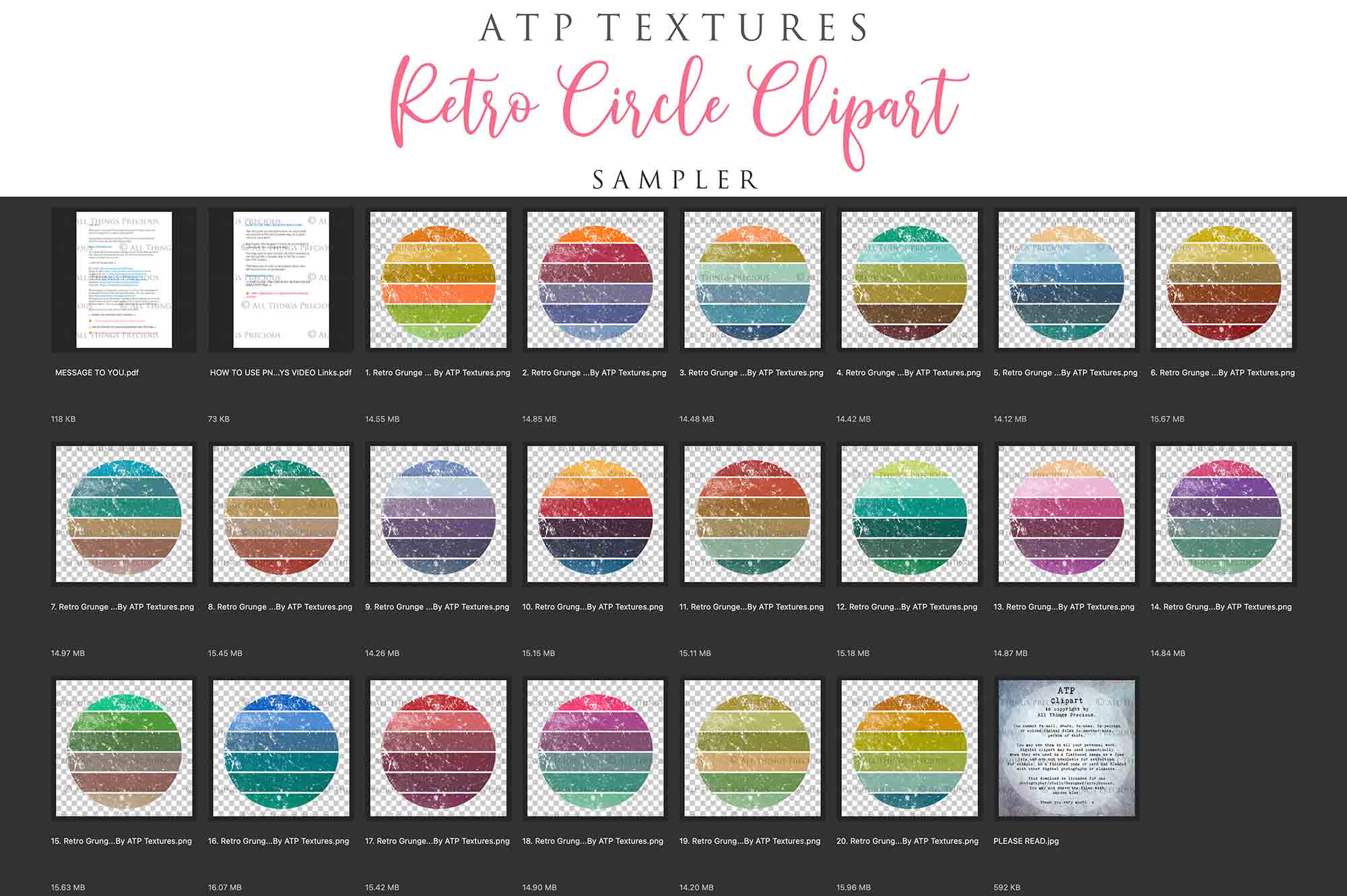 RETRO CIRCLE Clipart