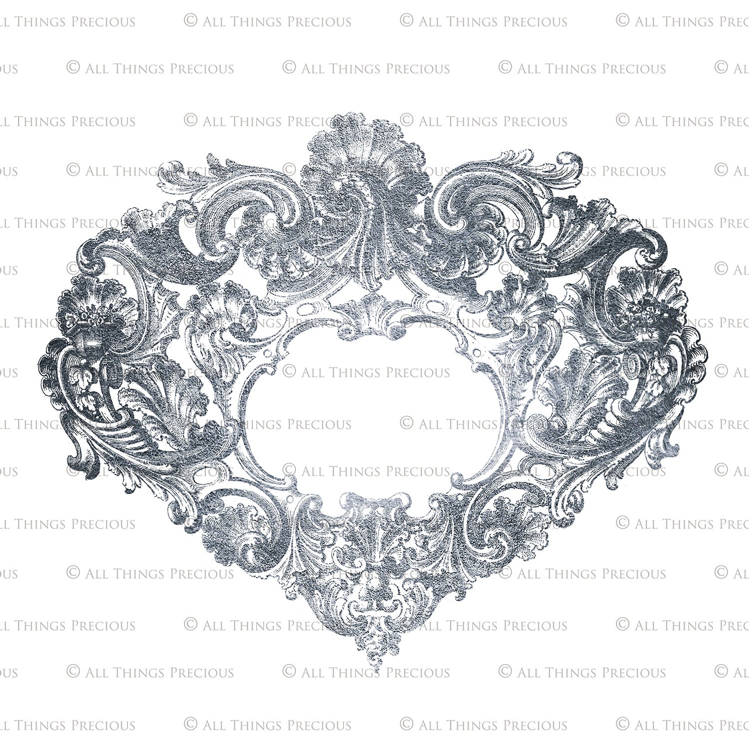 VINTAGE ORNAMENTAL SILVER Frames - Clipart