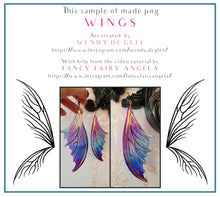 Load image into Gallery viewer, SVG &amp; PNG Fairy Wing files for Cricut or Silhouette Cameo Cutting Machine. To create wearable fairy wings, in adult or children sizes.  Use this clipart design for Halloween Costumes, Fantasy or Cosplay or photography. These are Individual Wing Pieces, for you to cut and assemble. This is a digital product. 
