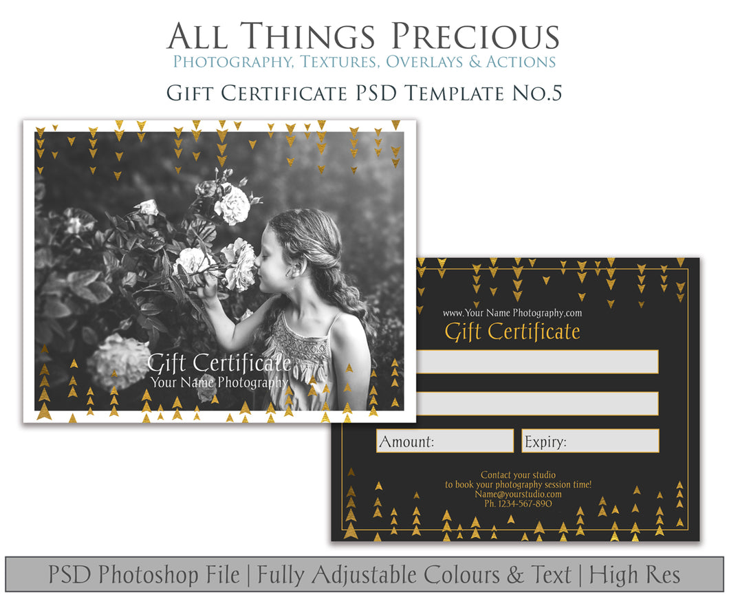 GIFT CERTIFICATE - PSD Template No. 5