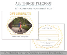 Load image into Gallery viewer, GIFT CERTIFICATE - PSD Template No. 6
