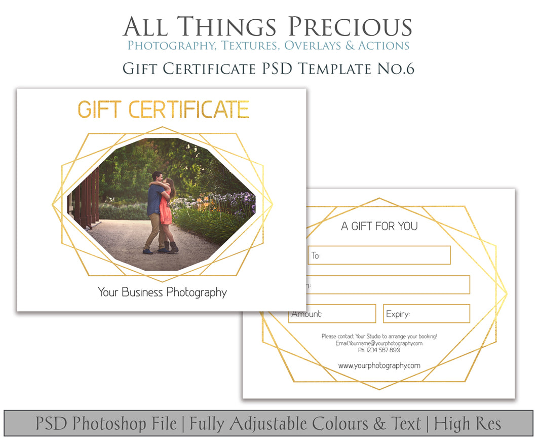 GIFT CERTIFICATE - PSD Template No. 6