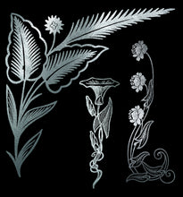 Load image into Gallery viewer, ART NOUVEAU SILVER FLOWERS - Clipart
