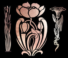 Load image into Gallery viewer, ART NOUVEAU ROSE GOLD FLOWERS - Clipart
